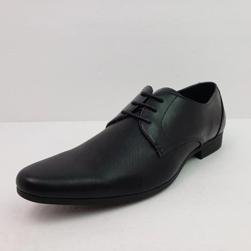 Boohoo MAN Embossed Vamp Smart Mens Size 10 Black Formal Dress Shoes MZZ65877-10
